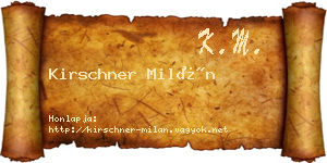 Kirschner Milán névjegykártya